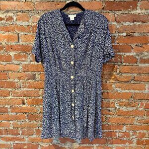 Vintage 90s Women’s Banana Republic botanical print dress - Small